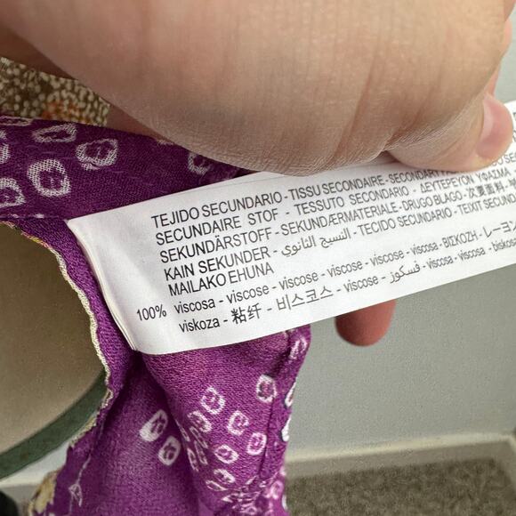 Zara Boho Patchwork Tie Front Blouse - Picture 6 of 7